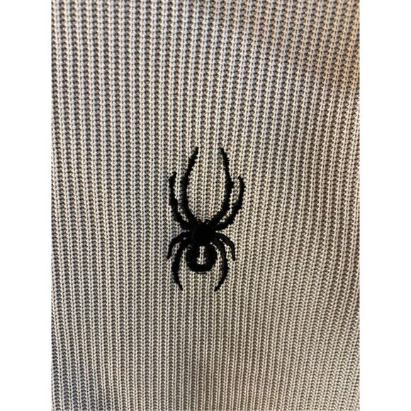 Spyder 1/4 zipper core ribbed sweater gray black large mens #64902 *READ - Picture 4 of 8